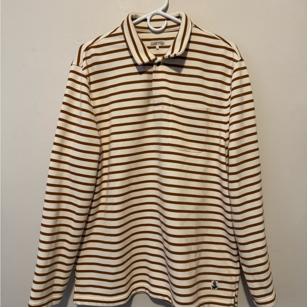 Quaker Marine men’s long sleeve striped polo